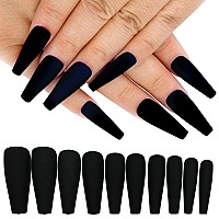 Addfavor 400Pc Long Press On Nails Matte Coffin Ballerina Full Cover Fake Nail Tips Diy Acrylic False Nails For Women Girls Nail