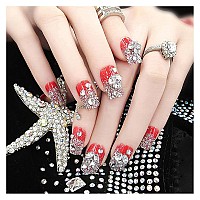 4880Pcs Rhinestones For Nail White Crystal Nail Rhinestones Set Nail Round Beads Flatback Glass Gems Stones Multi Shapes For