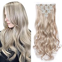 Clip In Hair Extensions Long Wavy 7 PCS Invisible Clip Thick Hairpieces Soft Full Head Synthetic Fiber for Women, 22 Inches (2/30#)