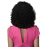 Bobbi Boss Medium Curly Wigs Synthetic Full Wig - M568 KINZIE, Easy to Wear Wigs, Premium Synthetic Fiber Wigs with High Heat Resistant Wigs (1B, Off Black)