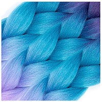 Afnote Ombre Braiding Hair 24 Inch Braid Hair Extensions 3Pcs Pre Stretched High Temperature Crochet Braiding Hair C26