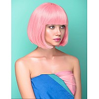 Plantureco Pink Wig And Party Sunglasses Pink Wigs For Women Pink Wig With Bangs Light Pink Wig Pink Bob Wig Pink Cosplay W