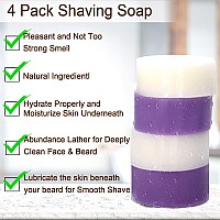 4 Packs Shaving Soap Wshaving Bowl Shaving Brush Shaving Cream Unqiue Gift Set Mens Shaving Kit For Christmas Stocking Stuffers