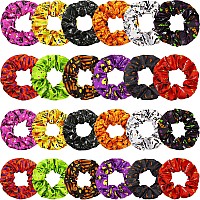 Halloween Scrunchies Pumpkin Hair Tie Fall Pumpkin Scrunchie Spooky Hair Scrunchies Elastics Hair Bands Halloween Accessories Fo