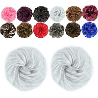 Liliyab Messy Hair Bun Hair Piece 2Pcs Curly Bun Hair Piece Messy Buns Hair Piece Hair Buns Hair Piece Hair Bun Extension Fake H