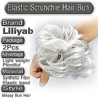 Liliyab Messy Hair Bun Hair Piece 2Pcs Curly Bun Hair Piece Messy Buns Hair Piece Hair Buns Hair Piece Hair Bun Extension Fake H