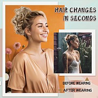 Liliyab Messy Hair Bun Hair Piece 2Pcs Curly Bun Hair Piece Messy Buns Hair Piece Hair Buns Hair Piece Hair Bun Extension Fake H