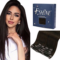 Fshine Clip In Hair Extensions Human Hair 7Pcs Per Set With 18 Clips Double Weft Clip In Human Hair Extensions Brazilian Virgin