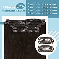 Fshine Clip In Hair Extensions Human Hair 7Pcs Per Set With 18 Clips Double Weft Clip In Human Hair Extensions Brazilian Virgin