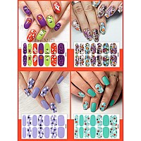 182 Pieces Halloween Nail Wraps Ebanku 13 Sheets Nail Polish Stickers Strips Pumpkin Bat Ghost Halloween Selfadhesive Full Nail