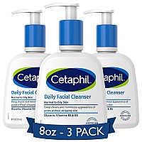 Cetaphil Face Wash Daily Facial Cleanser For Sensitive Combination To Oily Skin New 8 Oz 3 Pack Gentle Foaming Soap Free H