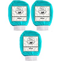 Natural Elephant Exfoliating Hammam Glove Teal Waves Pack Of 3