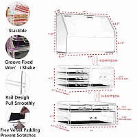 Celar Makeup Organizer With With Liddustproof Waterproof Design Make Up Organizer For Bathroom Countertop7 Drawers Acrylic Ski