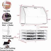 Cq Acrylic Clear Makeup Organizer For Vanity Countertopdustproof Waterproof Bathroom Organization With 6 Drawers For Beauty Ski