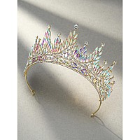 Sweetv Tiaras And Crowns For Women Wedding Tiara For Bride Rhinestone Queen Crown Crystal Costume Hair Accessories For Birthd