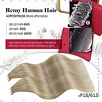 Moresoo Tape In Human Hair Extensions Tape In Blonde Highlighted Extensions Ash Blonde Mix With Bleach Blonde Hair Extensions Hu