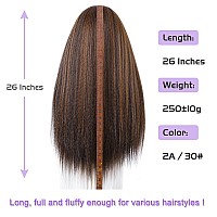 Wignee 26 Inches Kinky Straight Headband Wig For Women Yaki Straight Wigs With Black Headband Kinky Afro Wigs For Black Womenbr