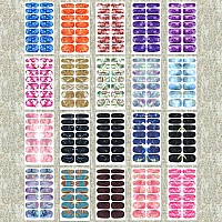 Wokoto 20 Sheets Marble Nail Polish Stickers Stick On Nail Polish Strips Kit With Nail File Peel And Stick Nail Polish Wraps Sti