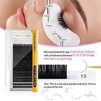 Nagaraku Eyelash Extensions Individual Lashes 015 Ld Curl 715Mm Mix Classic Faux Mink 16 Rows Matte Black Soft Natural