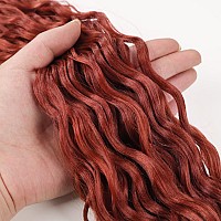 Ginger Ocean Wave Crochet Hair 30 Inch 6Packs Wavy Braiding Crochet Hair Curly Crochet Synthetic Hair Extensions For Black Women