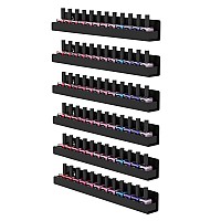 Femeli Nail Polish Wall Rack 6 Shelves 15 Inch Acrylic Nail Polish Holder Organizer For 6690 Bottles Multipurpose Acrylic Fl