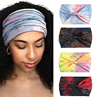 Aceorna Wide Headbands Stretch Turban Knotted Hairbands Elastic Yoga Workout Sweatband Running Sport Head Scarf Large African He