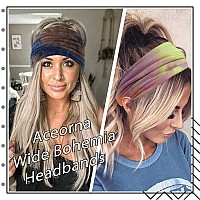 Aceorna Wide Headbands Stretch Turban Knotted Hairbands Elastic Yoga Workout Sweatband Running Sport Head Scarf Large African He