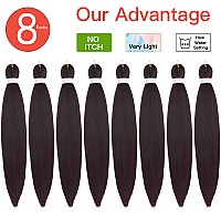 Callia Pre Stretched Braiding Hair 26 Inch Braiding Hair 8 Packs Kanekalon Braiding Hair Synthetic Braiding Hair Extensions Bro