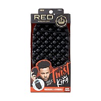 Red By Kiss Bow Wow X Twist King -Premium Luxury Twist Styler Brush, Durable Washable Afro Curl Sponge Racket For Barbers And Daily Use, Ideal For Curly, Coiled, 4C Hair