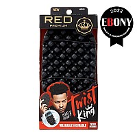 Red By Kiss Bow Wow X Twist King -Premium Luxury Twist Styler Brush, Durable Washable Afro Curl Sponge Racket For Barbers And Daily Use, Ideal For Curly, Coiled, 4C Hair