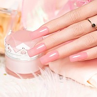 Rarjsm Rubber Base Gel For Nails Sheer Pinkbuilder Extension Gelrubber Base Coat Nude Gel Polishshimmer Natural Pink Gel Nail