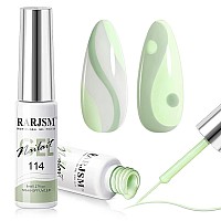 Rarjsm Nail Art Liner Gel Nail Polishpastel Green Spring Summer Colors Pigment Gel Art Paint For Swirl Nails Painting Design De