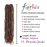 Karida Passion Twist Hair 24 Inch Pre Twisted Passion Twist Crochet Hair 6 Packs Pre Looped Crochet Passion Twist Curly Croche