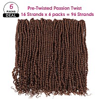 Karida Passion Twist Hair 24 Inch Pre Twisted Passion Twist Crochet Hair 6 Packs Pre Looped Crochet Passion Twist Curly Croche