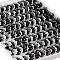 False Eyelashes 48 Pairs 6 Styles Mixed Fluffy Curled Fake Eye Lashes Bulk Wholesale Dramatic Thick 5D Wispy Strip Faux Mink Eyelashes Multipack