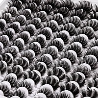 False Eyelashes 48 Pairs 6 Styles Mixed Fluffy Curled Fake Eye Lashes Bulk Wholesale Dramatic Thick 5D Wispy Strip Faux Mink Eyelashes Multipack