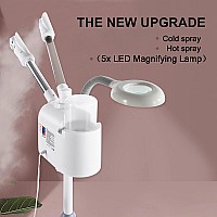 Professional 3 In 1 Facial Steamer Upgrade Esthetician Steamer With Hot Cold Nozzle 5X Led Magnifying Lamp Beauty Salon Spa