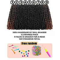 10 Inches 9 Packs Passion Twist Crochet Hairmixed Color Combo Pack7Packs 1B2Packs T1B30Pretwisted Pre Looped Synthetic Ha