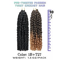 10 Inches 9 Packs Passion Twist Crochet Hairmixed Color Combo Pack7 Packs 1B2 Packs T1B27Pretwisted Pre Looped Super Soft