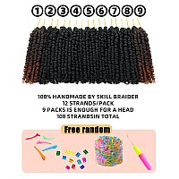 6 Inches 9 Packs Passion Twist Crochet Hairmixed Color Combo Pack7 Packs 1B2 Packs T1B30Pretwisted Pre Looped Soft Boun