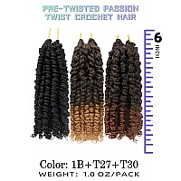 6 Inches 9 Packs Passion Twist Crochet Hairmixed Color Combo Pack7 Packs 1B1 Pack T1B271 Pack T1B30Pretwisted Pre Loope