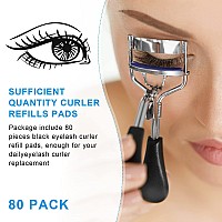 80 Pieces Eyelash Curler Refills Pads Soft Curler Replacement Refills Pads For Universal Eyelash Curler White Aqua Blue Blue