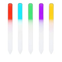 5 Pcs Glass Nail File With Plastic Sleeve Double Sided Finger Nail Files Crystal Fingernail Files Professional Manicure Nail