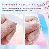 5 Pcs Glass Nail File With Plastic Sleeve Double Sided Finger Nail Files Crystal Fingernail Files Professional Manicure Nail