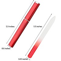 6 Pack Glass Nail File With Case Crystal Fingernail Files Set Double Sided Finger Nail Files Professional Manicure Nail Care