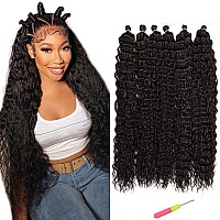 Soft Ocean Wave Crochet Hair 30 inch 6 Packs Wave Crochet Hair 120g/Pack 30 Inch Curly Crochet Synthetic Hawaii Wavy Crochet Hair Extension (#2 Dark Brown)