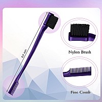 Geiserailie 3 Pcs Slick Back Hair Brush Set Bristle Hair Brush Edge Control Brush Teasing Comb For Women Baby Kids Black Hairp