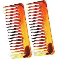 Large Detangling Comb For Curly Wet Or Dry Hair Wide Tooth Styling And Shampoo Comb No Handle Dark Brown