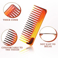 Large Detangling Comb For Curly Wet Or Dry Hair Wide Tooth Styling And Shampoo Comb No Handle Dark Brown