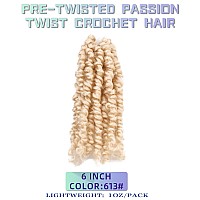 6 Inches 8 Packs Super Short Passion Twist Crochet Hair For Black Women And Kidsblonde Offwhite Pre Looped Pretwisted Hair Ext